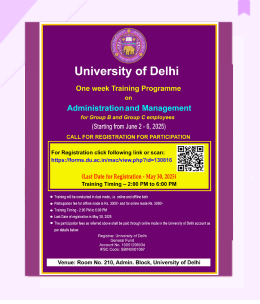 One-Week Training Prog on Administration and Management for Group B&C (02.06.2025 to 06.06.2025)