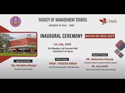 Inaugural Ceremony of Batch 2025-2027 at Faculty of Management Studies (July 1, 2025)