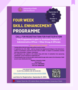 Four Week Skill Enhancement Programme for AR / AO/ Other Group A Officials (September 9-October 4, 2024)
